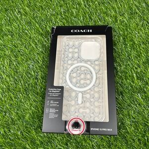 COACH iPhone‎ 15 Pro Max Protective Case MagSafe Signature C Clear Phone Cover